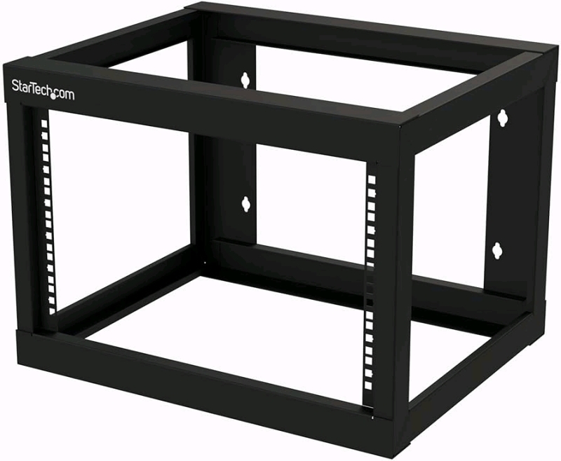 New StarTech.com 2-Post 6U Heavy-Duty Wall-Mount Network Rack, 19" Open Frame Server Rack, 18" Deep, Wall Mount Data Rack for IT/AV/Patch Panel/Computer Equipment (RK619WALLO)
