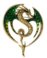Stylish Winged Dragon Brooch Enamel Design <br/>Approximately 2.2 x 1.7 Inch