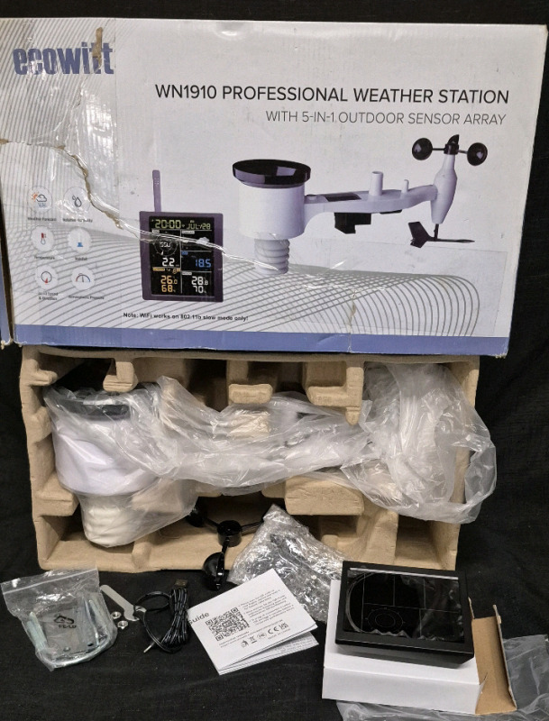 As New Ecowitt WN1910 Professional Weather Station