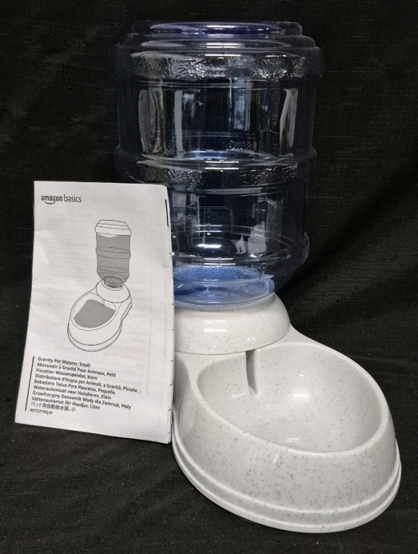 As New Amazon Basics Gravity Pet Waterer - 12.5" Tall
