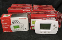 6 As New Honeywell Focus PRO 6000 Programmable Thermostats - As Is Boxes Unverified model TH6110D1005