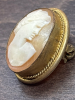 Vintage Hand Carved Shell Cameo Brooch with Loop for Pendant Approximately 1 x .6 Inch - 3
