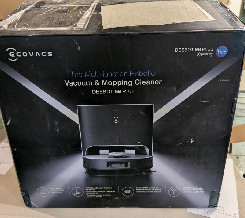 As Is - in box - Ecovacs Deebot X1 Plus Robotic Vacuum.