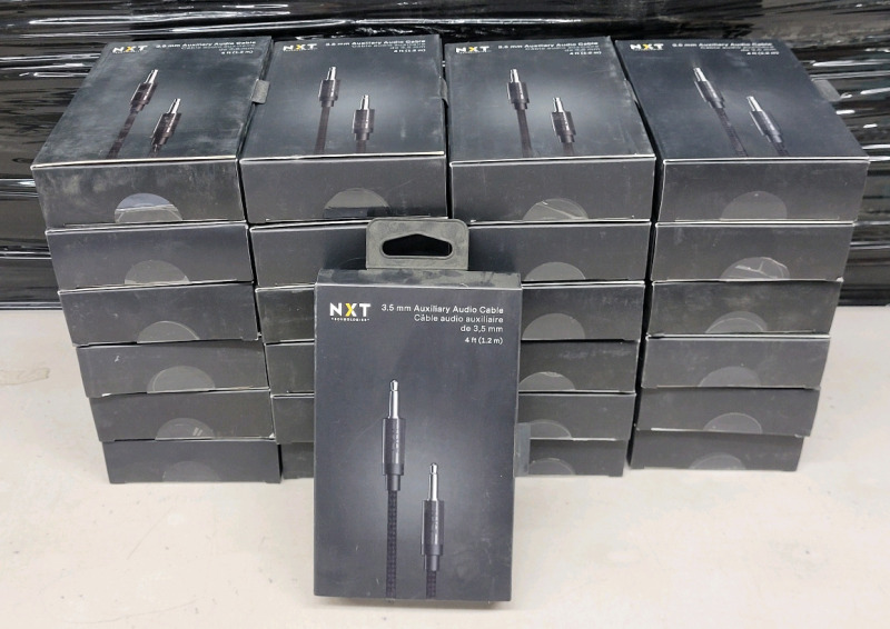 25 New NXT Technologies 3.5mm Auxiliary Audio Cable . Cable measures 4ft. Long