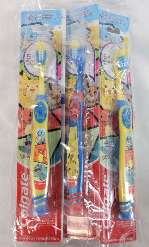 6 New Colgate Pok&eacute;mon Extra Soft Toothbrushes , Sealed