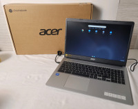 As Is Amazon Return - Acer Chromebook CB315-3h . 15.6" HD Widescreen, Intel Celeron N4020, 4GB LPDDR4, 64GB eMMC, Chrome OS . Factory Reset . Tested Powers Up . Must sign-in as guest when 1st. Turned On