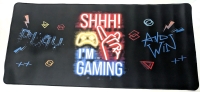 New XL "SHHH! I'M GAMING" Neon Gaming Mouse Pad / Desk Mat with Non-Slip Backing : 34.5" &times; 15.75"