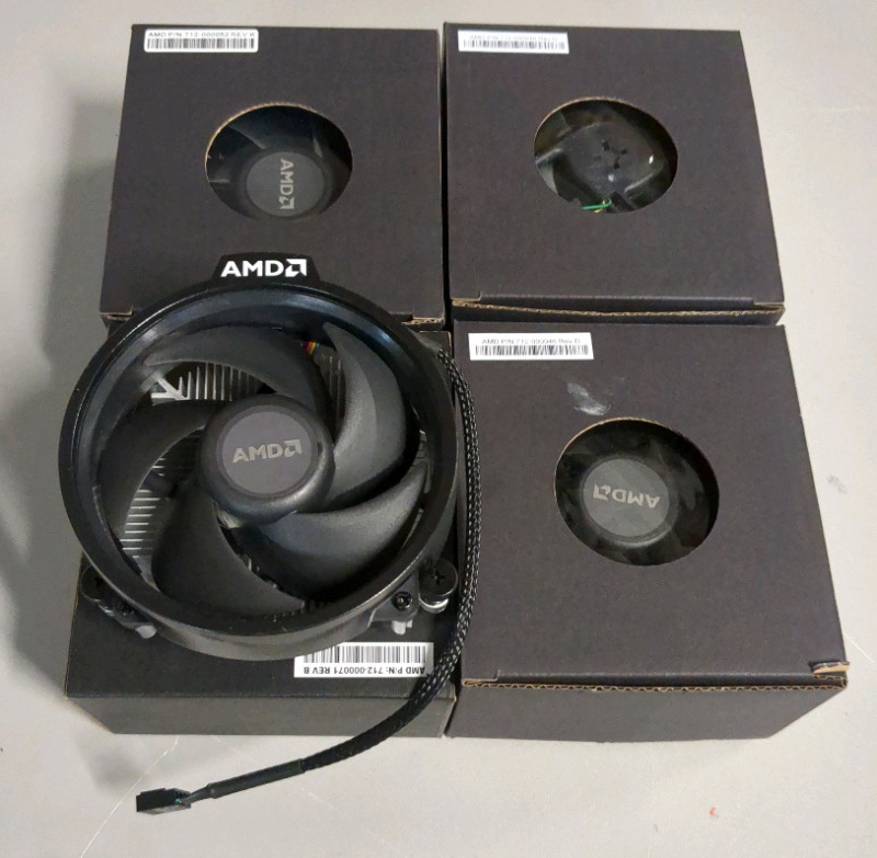 As Is 4 CPU Heatsink & Fan Bundle