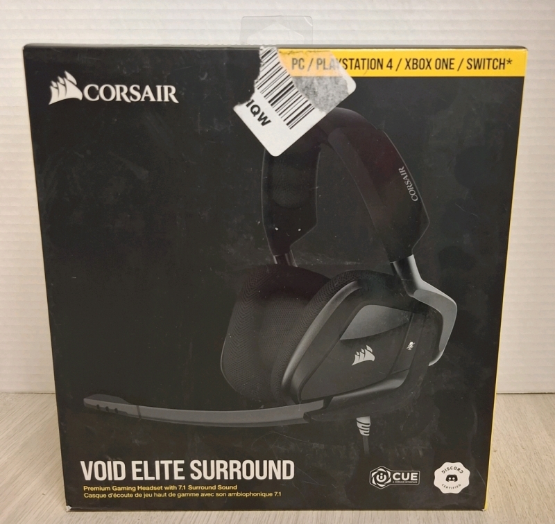 As is | Corsair Void Elite Stereo Gaming Headset | Multi-Platform compatible with PC, PS4, Xbox One, Switch and Mobile Devices via a Universal 3.5mm connector and Included Y-Splitter Cable.