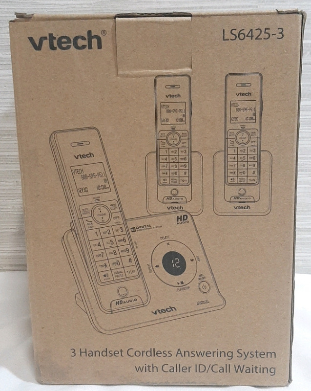 New in Box Vtech 3 Handset Cordless Answering System w/ Caller ID/Call Waiting