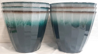 6 New Plastic Planters (No Holes in Bottoms), 11" Tall, 12" Diameter