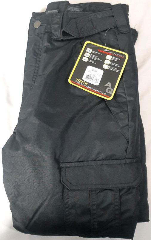 New Youth Performance Black Water Resistant Cargo Pants, S Size (7/8)