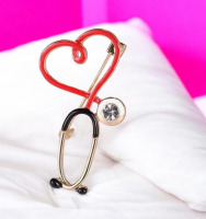 Creative Medical Stethoscope Brooch Perfect to Thank Your Health Care Team Rhinestone and Enamel Approximately 2 x 1 Inch