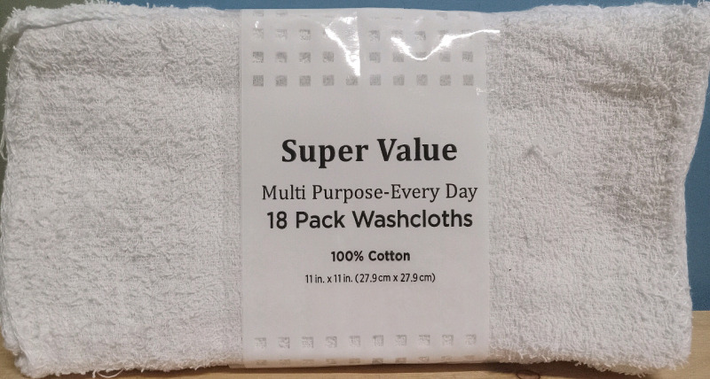 18 New | 11" x 11" Multi-purpose Every Day 100% Cotton Washcloths