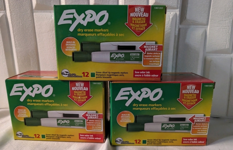 3 New Packs of Expo Dry Erase Markers. 3 x 12 packs.
