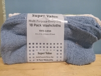 18 New | 11" x 11" Multi-purpose Every Day 100% Cotton Washcloths