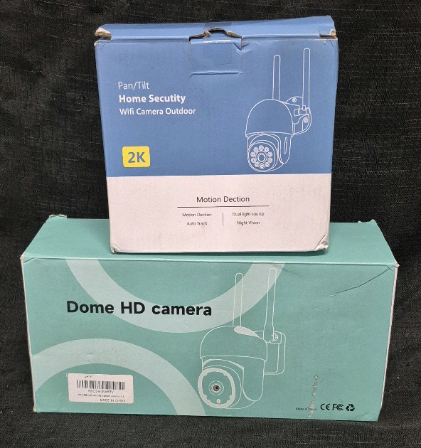 2 As New Outdoor Security Camera & Camera with Motion Dection - As IS Boxes Unverified
