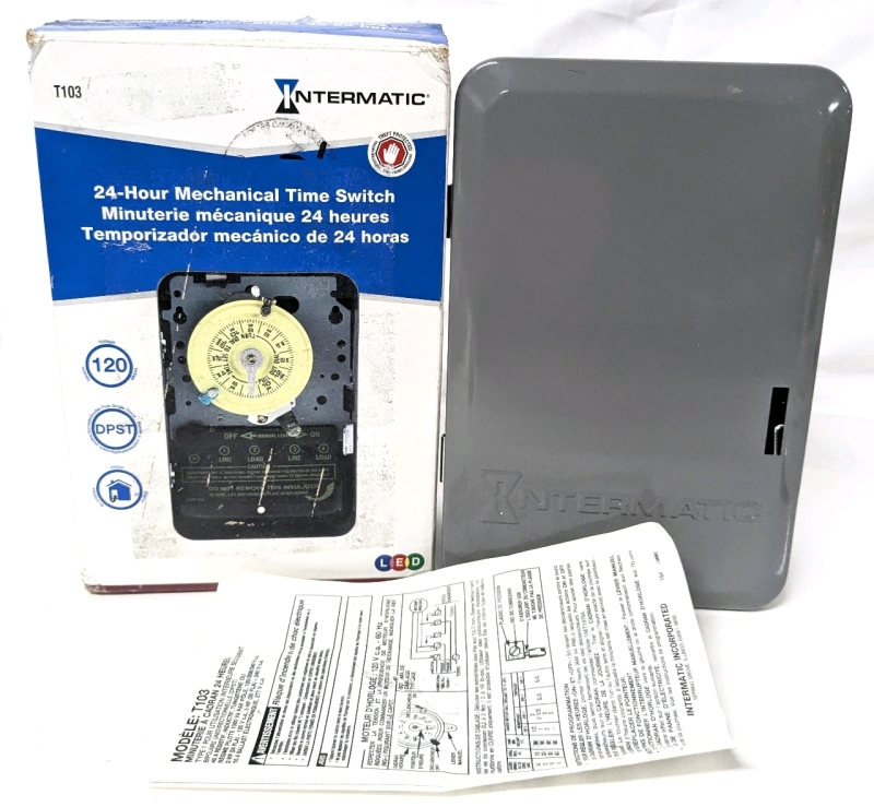 INTERMATIC T103 24-Hour Mechanical Time Switch (As-Is, Unable to Test)