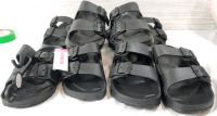 5 New Bobbie Brooks Black Women's Sandals, S, M & L Sizes