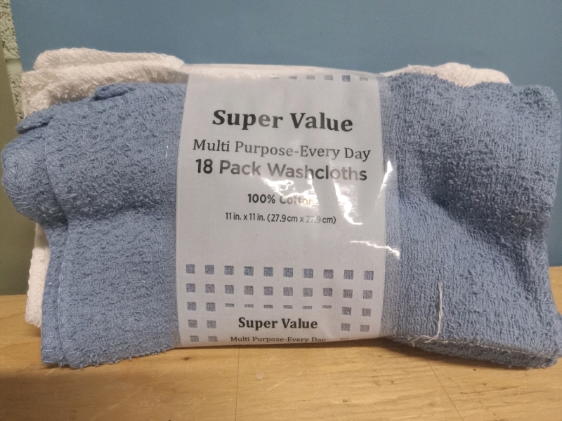 18 New | 11" x 11" Multi-purpose Every Day 100% Cotton Washcloths