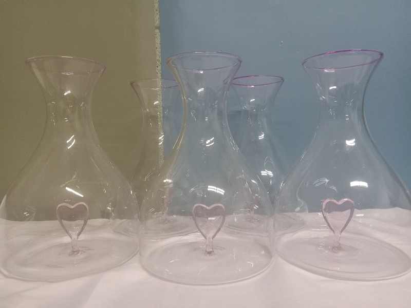 5 New | 9" x 6" Gorgeous Vases w/ Little Heart inside