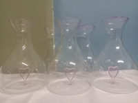 5 New | 9" x 6" Gorgeous Vases w/ Little Heart inside