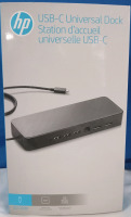 New in Box | HP USB-C Universal Dock Station | 1 USB-C, 3 USB-A, 2 Display Ports & RJ-45 Gigabit Ethernet