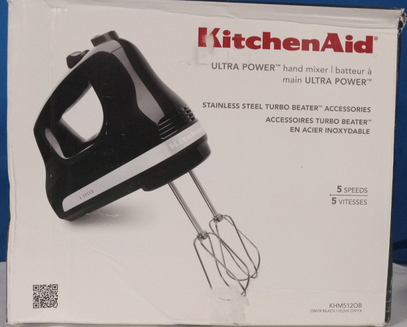As New Never Used | KitchenAid Ultra Power Hand Mixer Stainless Steel Turbo Beater Accessories w/ 5 Speeds