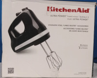 As New Never Used | KitchenAid Ultra Power Hand Mixer Stainless Steel Turbo Beater Accessories w/ 5 Speeds