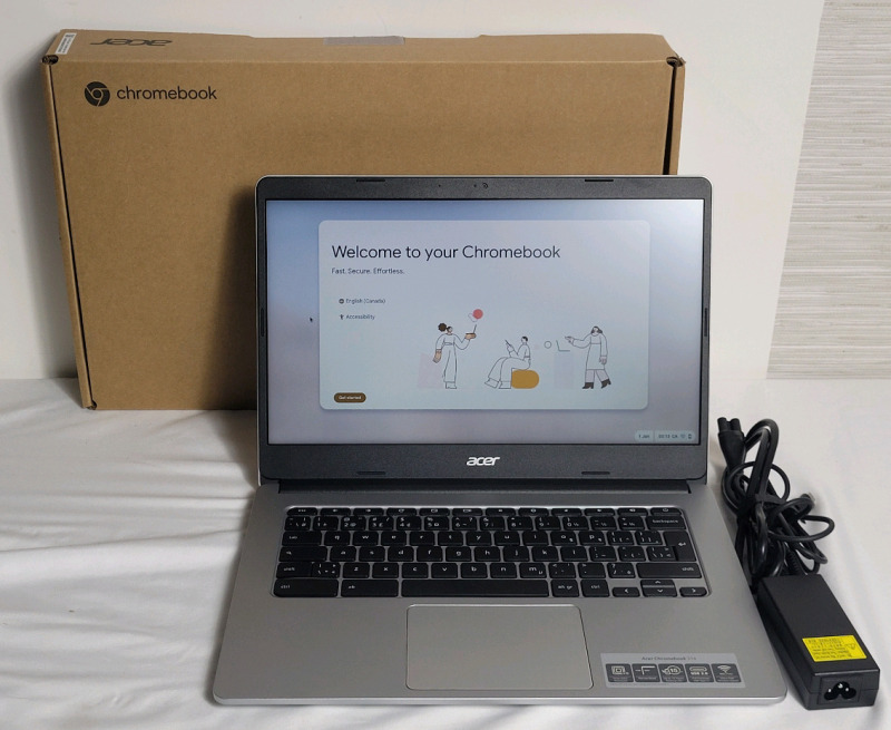 New - Acer 14" Chromebook MediaTek MT8183 Processor w/Octa-Core CPU . 4GB LPDDR4, 64GB eMMC, Gigabit WiFi, Google Chrome . Retail $260 . Model # CB314-2H-K3NE