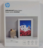 Three (3) New HP 5"&times;7" Advanced Photo Glossy Printer Paper , White . 60 Sheets per Box