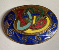 Vintage Rare Tara Ware Hand Enamel Bird Goldtone Brooch Celtic Ireland Approximately 2 x 1.5 Inch