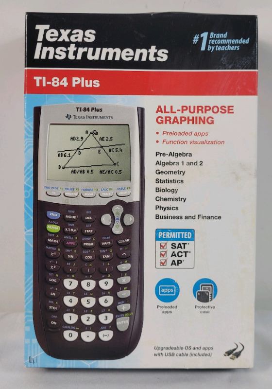 New - Texas Instruments TI-84 Plus All-Purpose Graphing Calculator . Calculus, Engineering, Trigonometric, and Financial Functions . Retail $140