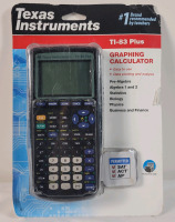 New - Texas Instruments TI-83 Plus All-Purpose Graphing Calculator . Calculus, Engineering, Trigonometric, and Financial Functions . Retail $140 . Some wear to packaging