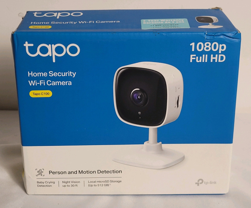 New - Tapo 1080p Full HD Home Security Wi-Fi Camera . Model # tapoC100 . Google & Alexa Compatible. Night Vision , Two Way Audio
