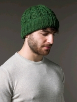 As-New ARAN Ireland Heritage Cable Knit 100% Worsted Wool Hat : Celtic Green (One Size Fits Most) | Retails Over $50!