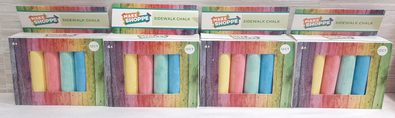 4 New Makeshoppe Sidewalk Chalk Packs, 12pcs in Each