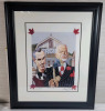 Signed & Numbered Print - Don Cherry & Ron MacLean " Canadian Gothic " by Canadian Artist Rob McDougall , Signed & Numbered Framed Print plus Mpeg DVD . Signed by Don Cherry , Ron MacLean & Rob McDougall . Measures 28.5"&times;35" .