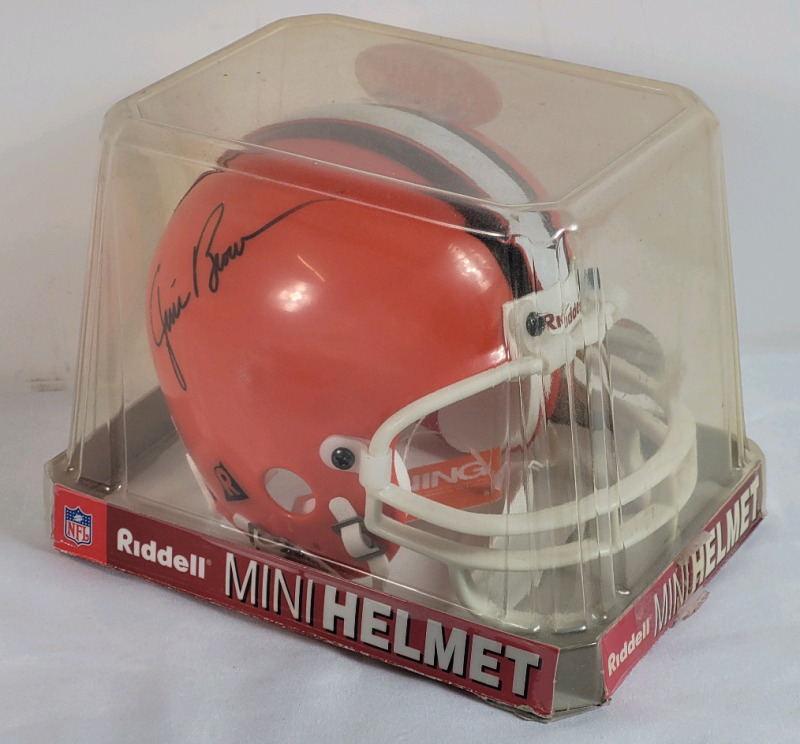 Jim Brown Signed NFL Football Cleveland Browns Mini Helmet . No COA