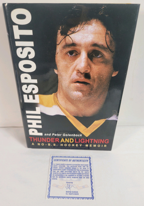 Signed Phil Esposito " Thunder and Lighting " Hardcover Book w/COA by A.J. Sports World