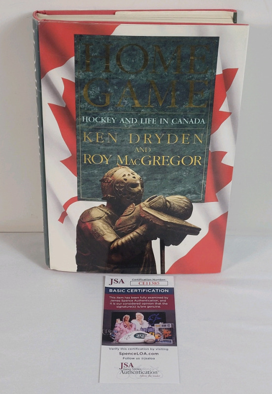 Signed Ken Dryden " Home Game : Hockey and Life in Canada " Hardcover Book w/COA by JSA Authentication