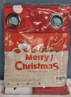 New Curtains MERRY CHRISTMAS & HAPPY NEW YEAR 52 by 84" with Grommets