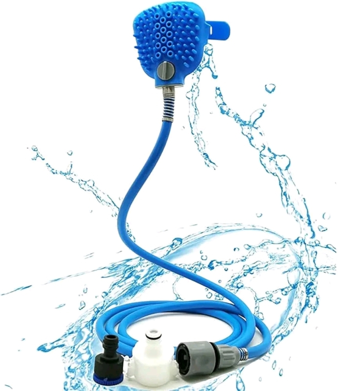 New Indoor/Outdoor Pet Bathing Kit - Shower Attachment for Pets Silicone