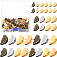 New 240Pcs 4 Size 4 Colors Pinch Crimp Ends for Jewelry Making