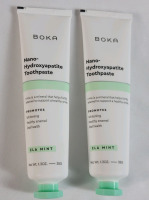 Two (2) New BOKA Nano-Hydrixyapatite Toothpaste . Promotes : Whitening , Healthy Enamel & Oral Health . 1.3oz. / 38g Bottles . Ela Mint Flavor