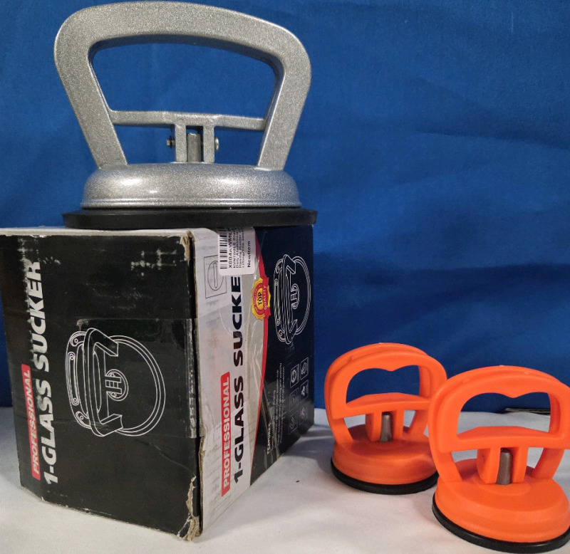 3 New | Glass Suction Cups | Largest Measures 5" x 4"