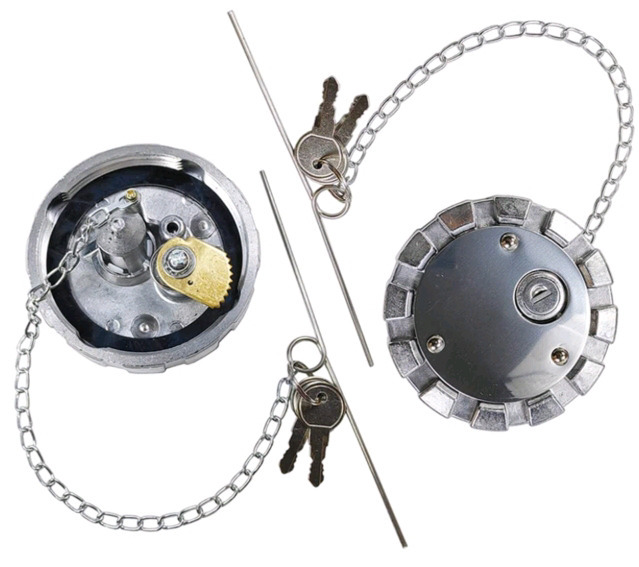 New | Locking Diesel Fuel Gas Cap With 2 Keys | 3.5" Female Thread Fitting 5.5 TPI Vented Semi Truck | Fit for Freightliner Kenworth Peterbilt Western Star