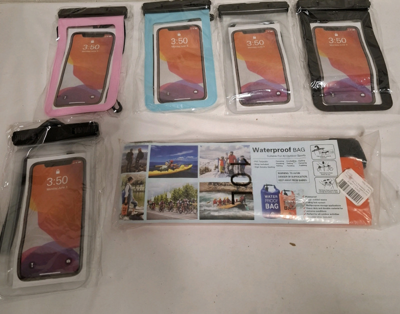 New 5 Pack Waterproof Phone Pouch | 1 10L Waterproof Outdoor Sports Bag