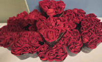 12 New | Heart Shaped Home Decor Boxes w/ 9 Faux Roses Each | Ea. Box Measures 5" x 3"