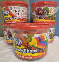 5 New | Kiddie Dough Kits | Includes (2) Let's Count, (1) Crazy Shapes & (2) Barber Shop